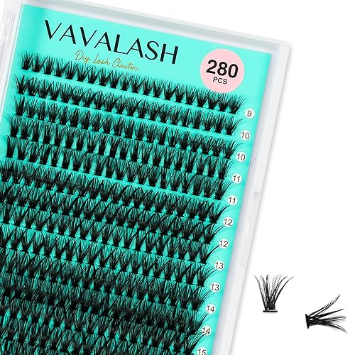 VAVALASH 40D DIY Lash Clusters, 280 PCS, 9-16mm C D Curl Synthetic Fiber Extensions