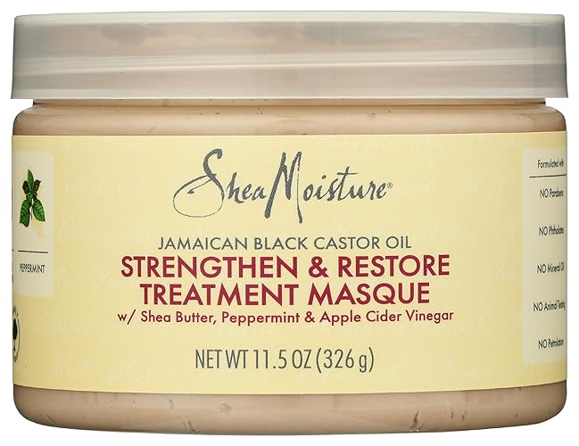 SHEA MOISTURE Strengthen & Restore Treatment Masque, 11.5 OZ, Deep Conditioner for Damaged Hair