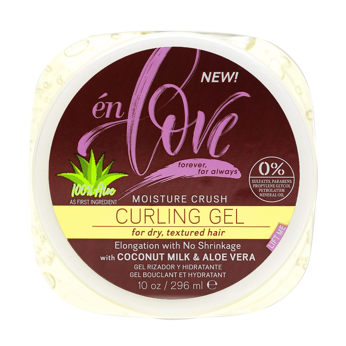 Én Love Moisture Crush Curling Gel With Coconut Milk & Aloe Vera - Non-Flaking, Alcohol-Free, 1 Fl Oz