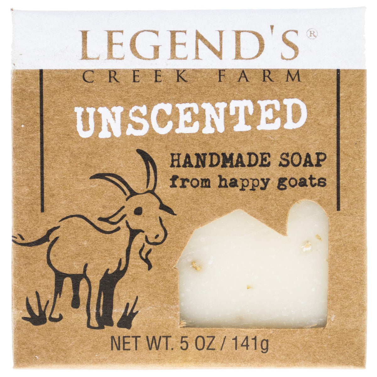 Legend’S Creek Goat Milk Soap - Unscented 5 Oz Moisturizing Bar For Sensitive Skin, Handmade Usa