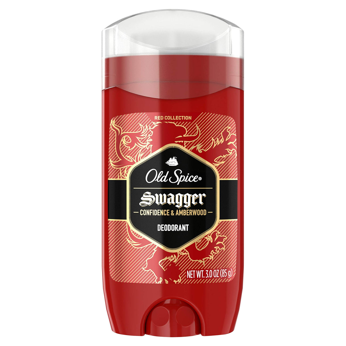 Old Spice Swagger Deodorant, Confidence & Cedarwood, 3 Oz, Red, Long-Lasting Freshness