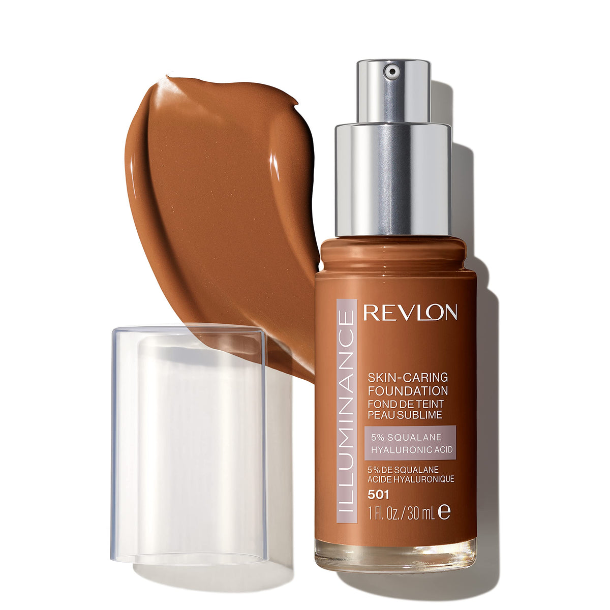 Revlon Illuminance Liquid Foundation, Hyaluronic Acid, Medium Coverage, 1 Fl Oz, Toasted Caramel