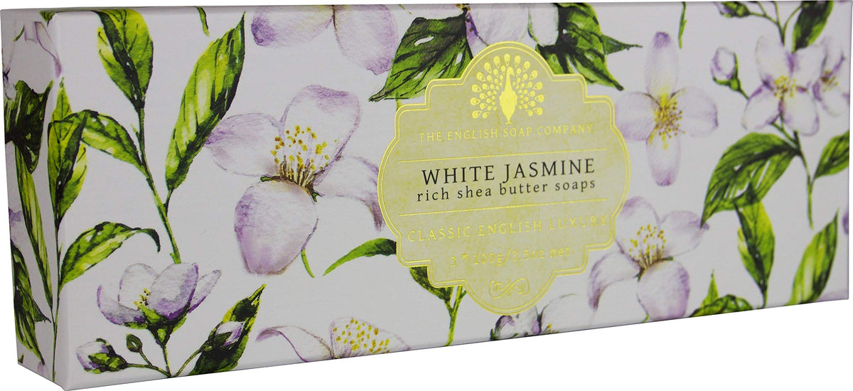 The English Soap Company Gift Boxed Hand Soaps - White Jasmine & Sandalwood, 3 x 100g