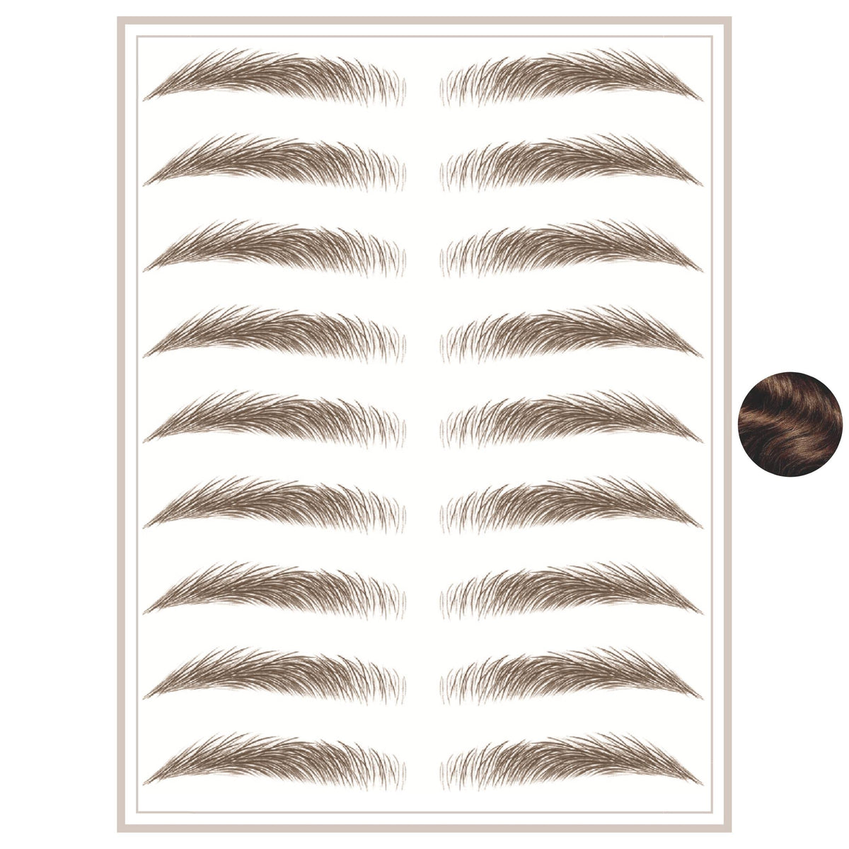 Brows By Bossy Waterproof Eyebrow Tattoos - Brown Hair-Like Peel Off Stickers For Men & Women