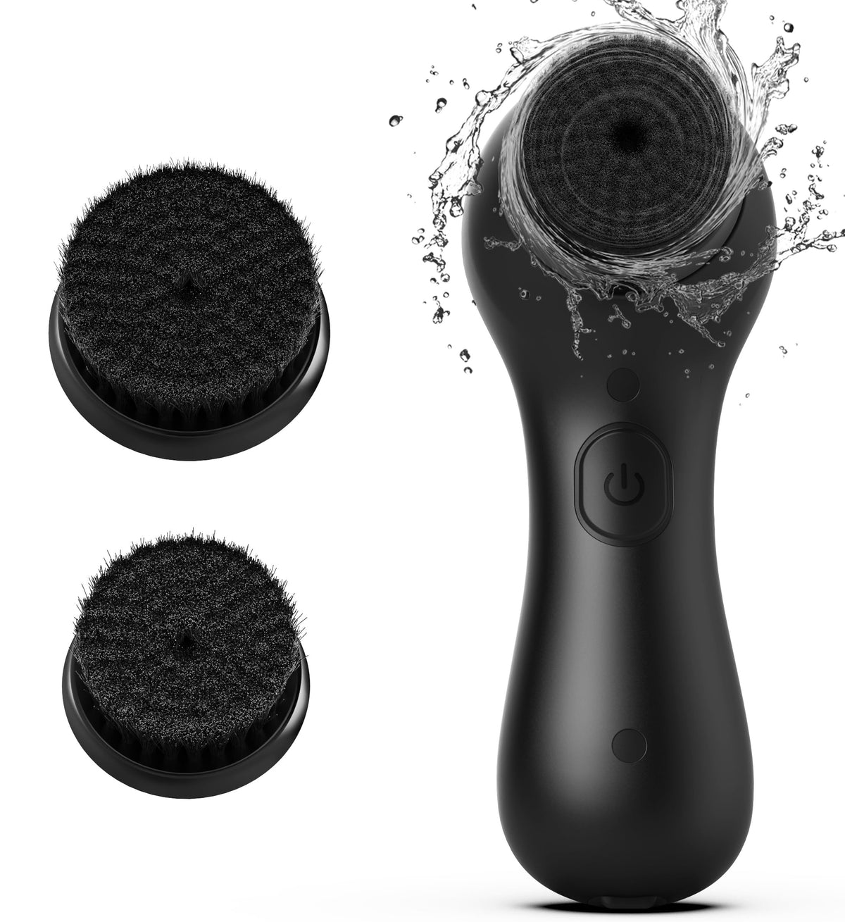 Shinchie Waterproof Facial Cleansing Brush - Rechargeable Electric Exfoliator, Black