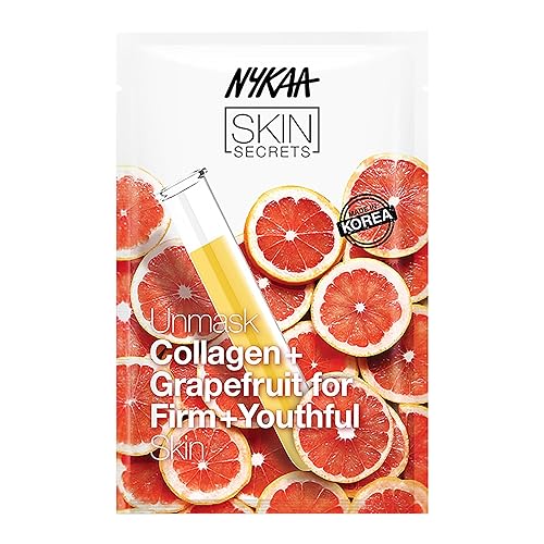 Nykaa Naturals Bubble Sheet Mask With Collagen & Grapefruit - Hydrating Anti-Aging Treatment 0.67 Oz