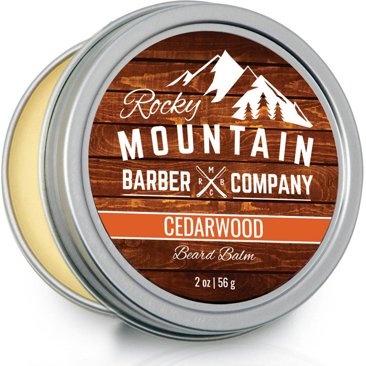 Rocky Mountain Barber Beard Balm - 100% Natural Cedarwood Scent, 2 Oz Wax Blend