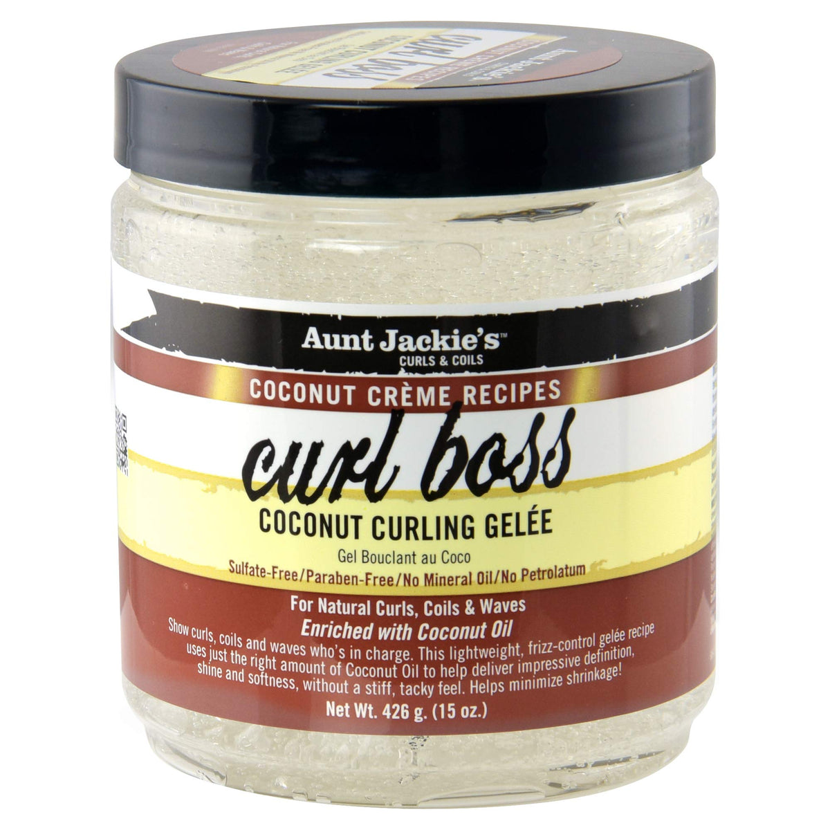 Aunt Jackie'S Curl Boss Coconut Curling Gel For Natural Curls, 15 Oz