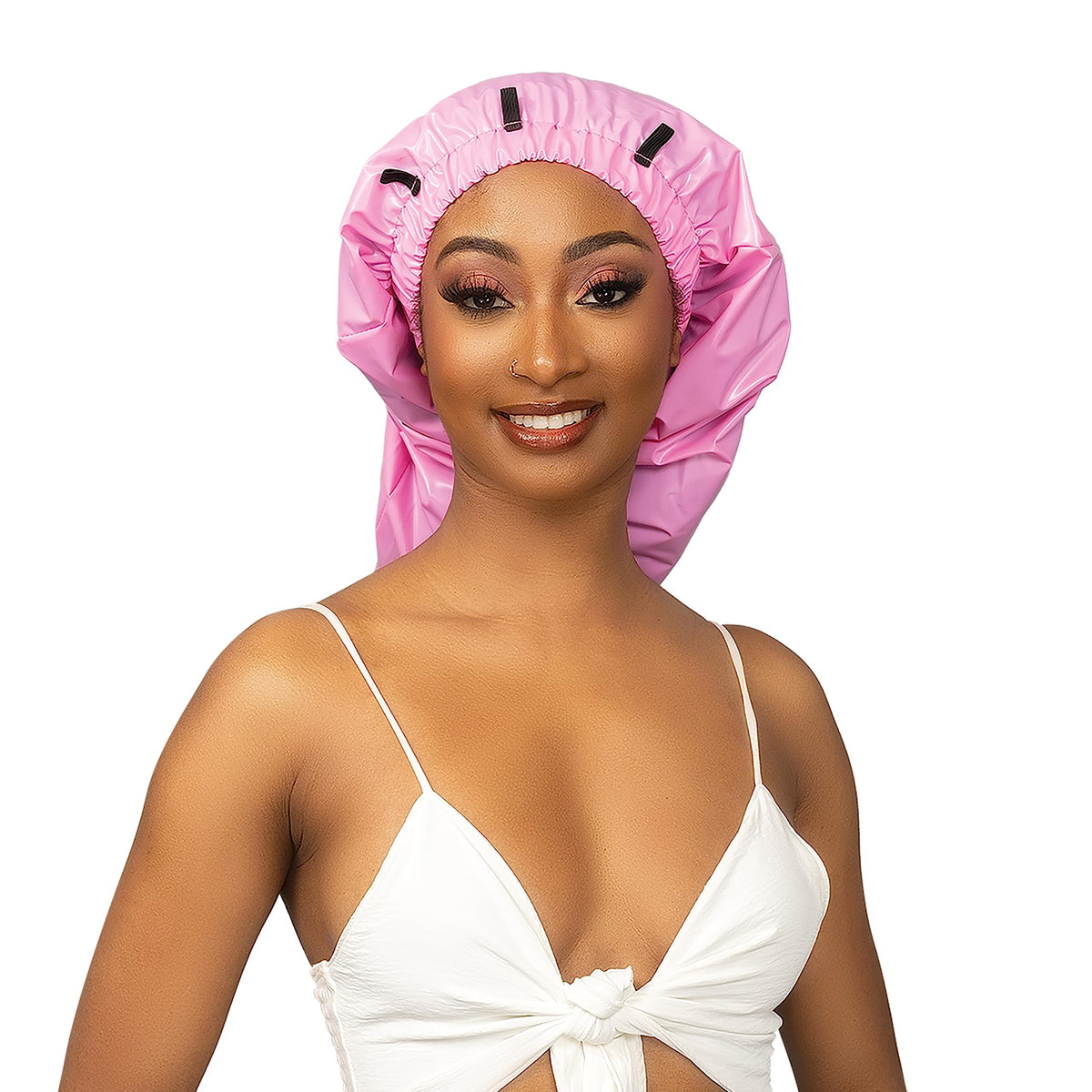 Esha Girl Waterproof Shower Cap For Extra Long Hair, Braids & Locs - Pink, X-Long 30&quot; X 9