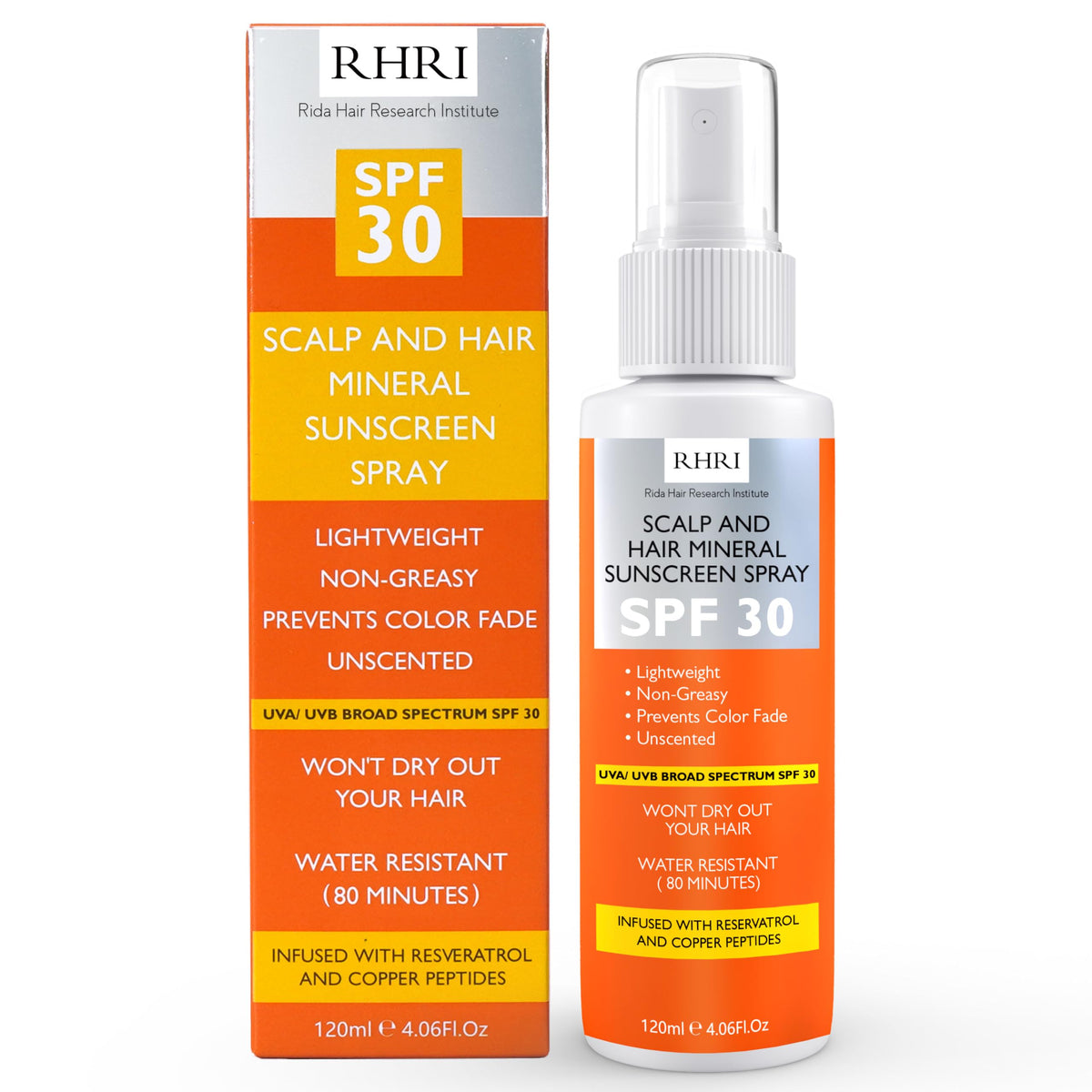 Rida Hair Research Spf 30 Hair Sunscreen Spray - Non-Greasy Uv Protection, Travel Size, 4 Oz