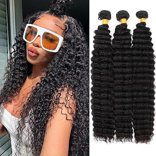 FASHION VILA 12A Deep Wave Human Hair Bundles 26&quot; - 100% Unprocessed Brazilian Virgin Weave