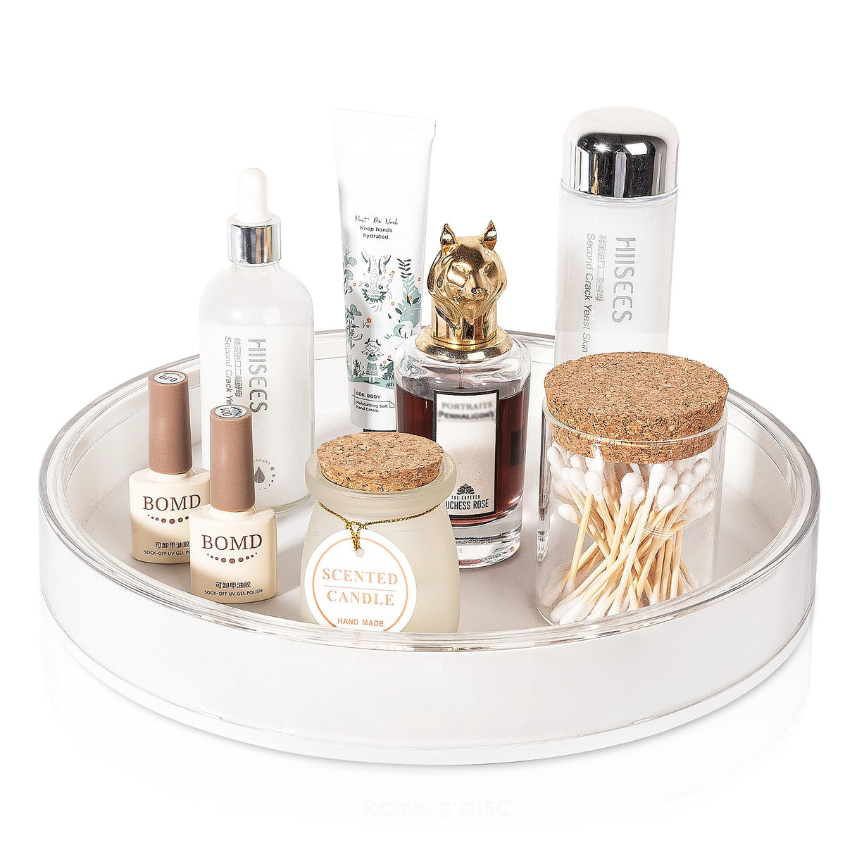 Anyoifax 360 Rotating Makeup Organizer - White Spinning Cosmetic Storage For Dresser & Vanity