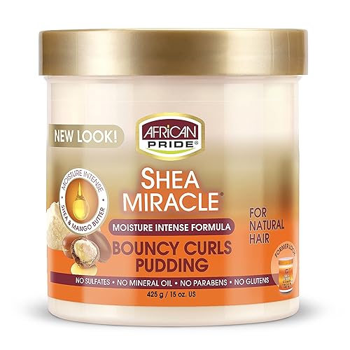 African Pride Shea Miracle Bouncy Curls Pudding With Shea & Mango Butter, 15 Oz