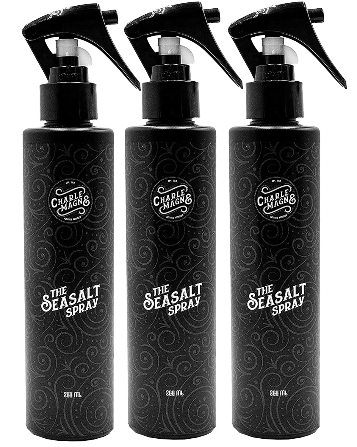 Charlemagne Sea Salt Spray For Men - Beach Waves & Curls, 2.23 Fl Oz (Pack Of 3)