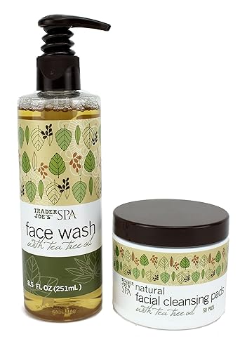 Trader Joe'S Spa Set: Tea Tree Oil Face Wash & Cleansing Pads, 8.49 Fl Oz