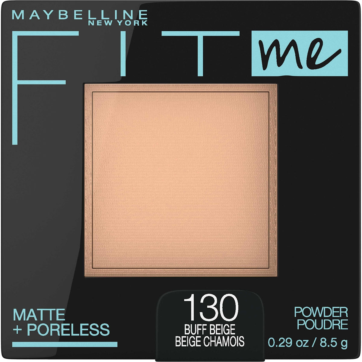 Maybelline Fit Me Matte Plus Poreless Powder - Buff Beige, Flawless Finish Makeup