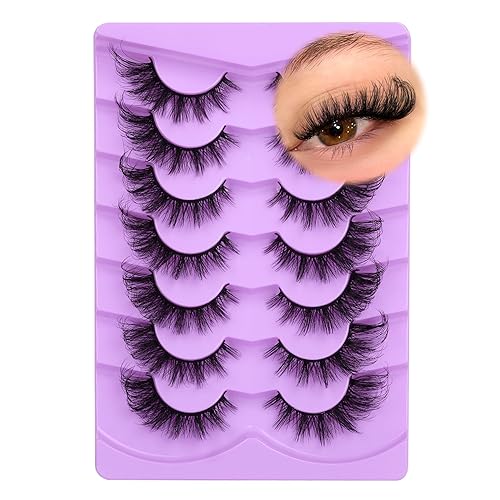 ALICE 3D Wispy Cat Eye Lashes - Fluffy Manga False Eyelashes, Spiky Cosplay, 7 P