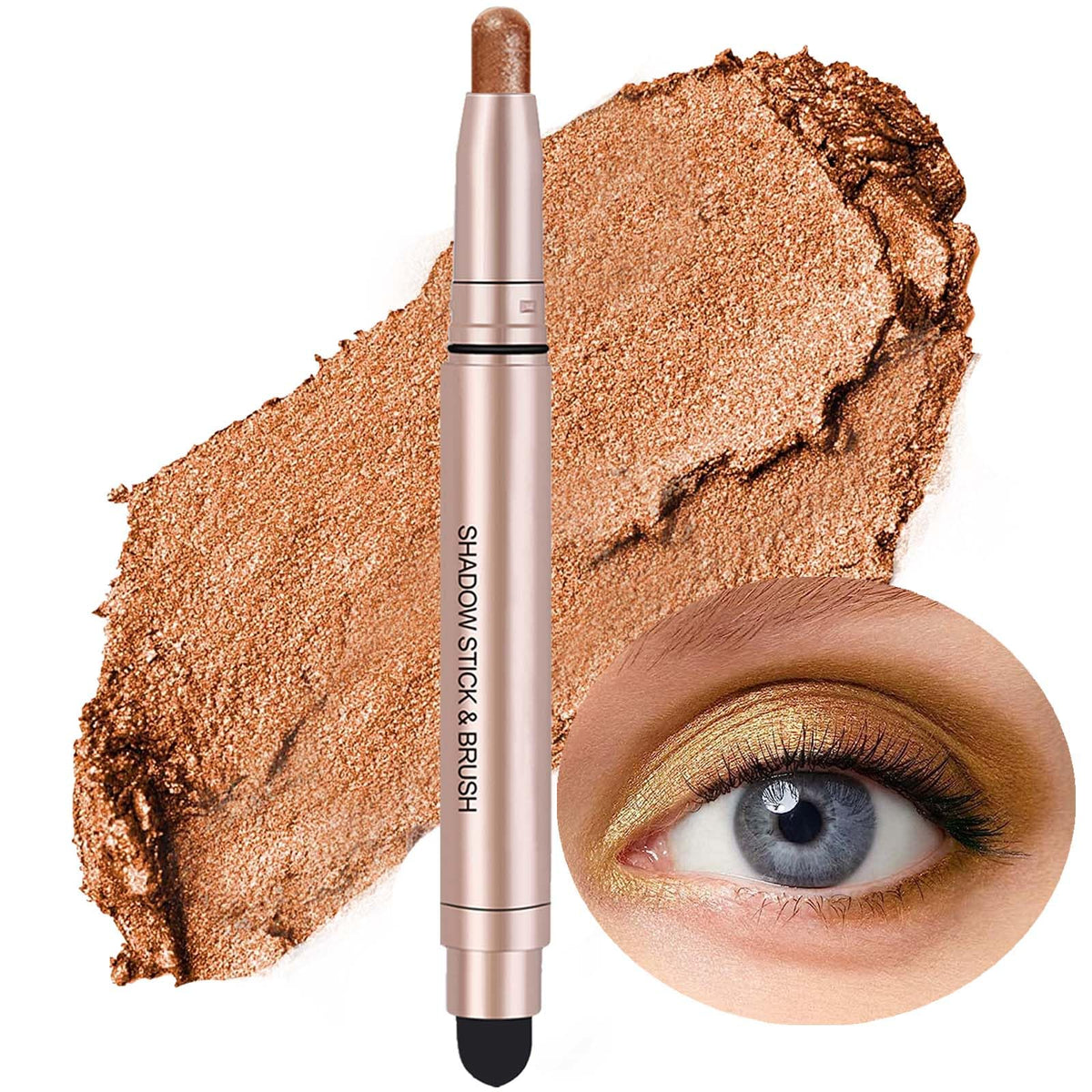 Saubzean Waterproof Eyeshadow Stick, Clove Shimmer, Long Lasting Cream Eye Shadow Pencil