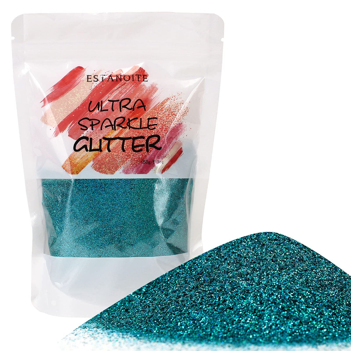 Estanoite Holographic Glitter Powder 150g - Teal Blue Ultra Fine Dust for Arts, Crafts & Nails