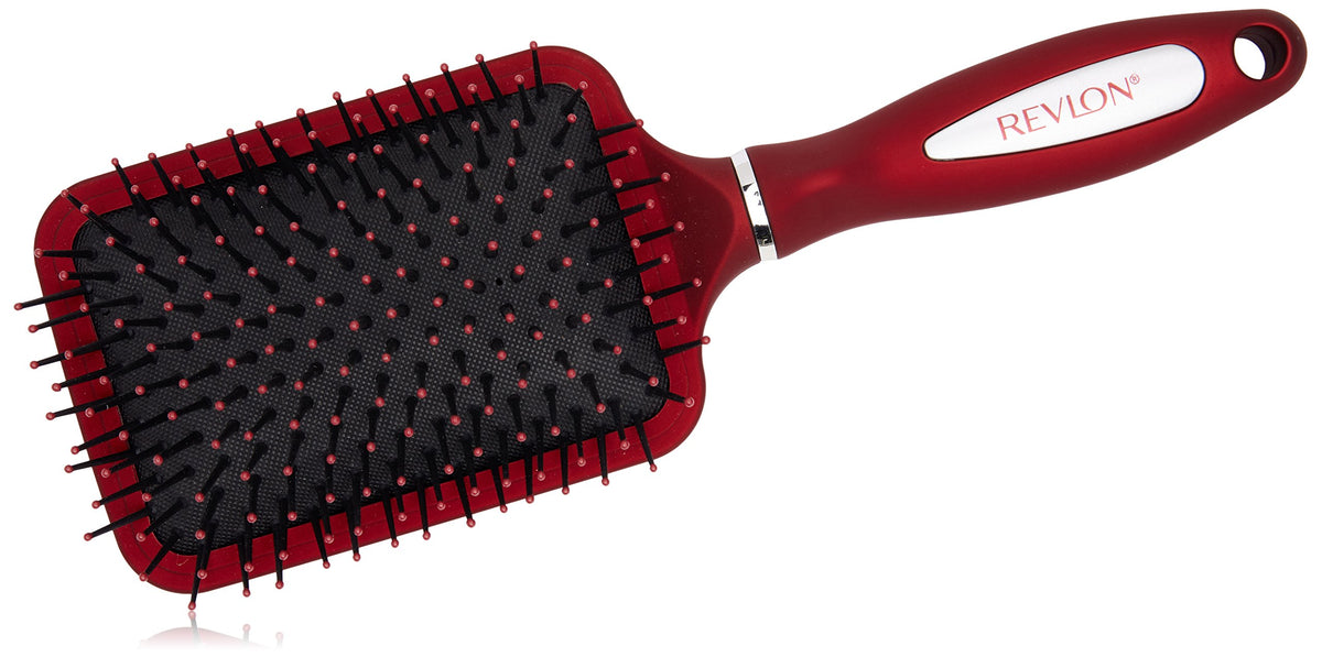 Revlon Signature Paddle Brush - Red Plastic Hair Accessory, 1 Count Pack