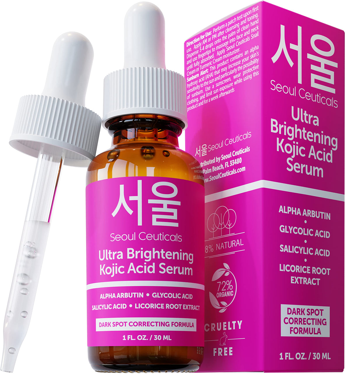 Seoulceuticals Kojic Acid & Alpha Arbutin Serum - Dark Spot Remover, 1Oz K Beauty