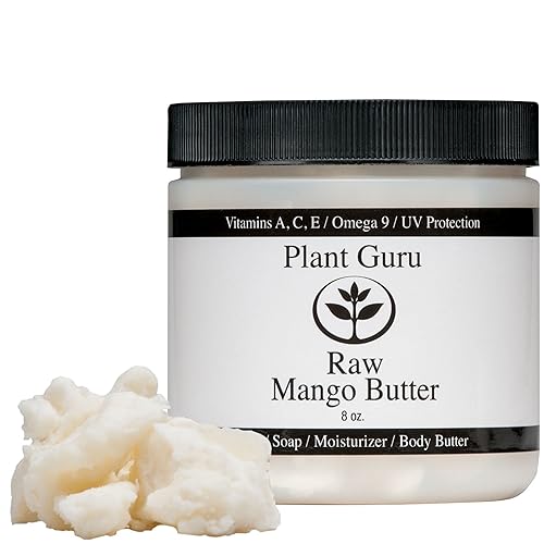 Plant Guru Raw Mango Butter 8 Oz - 100% Pure Natural Unrefined For Skin & Hair Growth