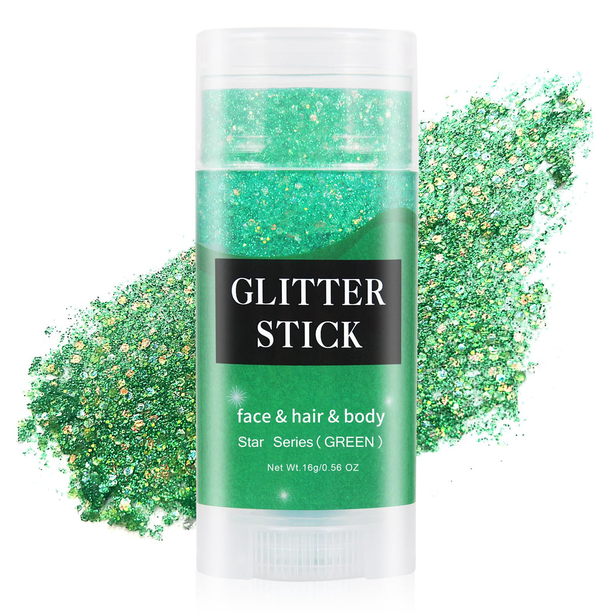 Meicoly Green Glitter Stick For Face & Body - St. Patrick'S Day, Mardi Gras, Festival Makeup