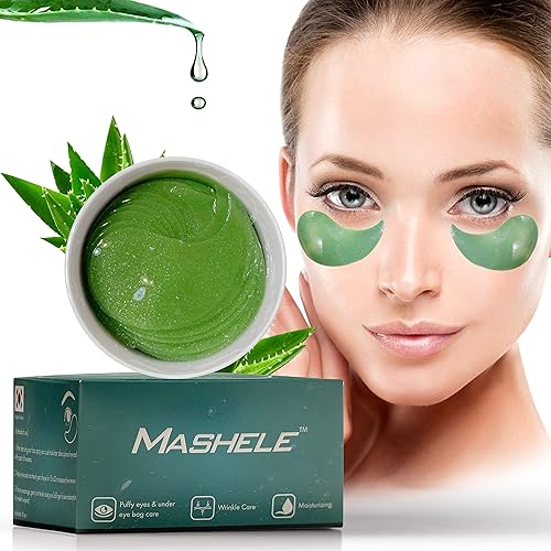 Mashele Aloe Vera Collagen Under Eye Gel Patches, 60Pcs For Puffy Eyes & Dark Circles