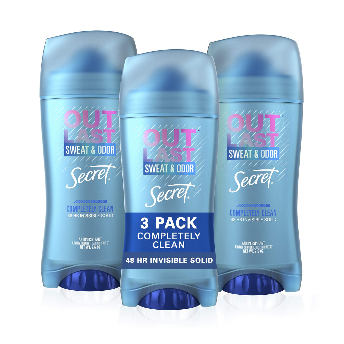 Secret Outlast Invisible Solid Antiperspirant Deodorant For Women, 2.6 Oz - 3 Pack