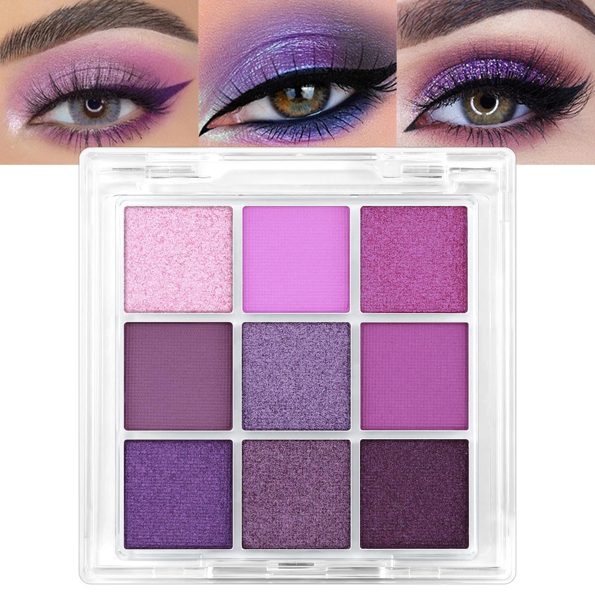 Erinde 9 Colors Glitter Matte Eye Shadow Palette - Highly Pigmented Waterproof Makeup