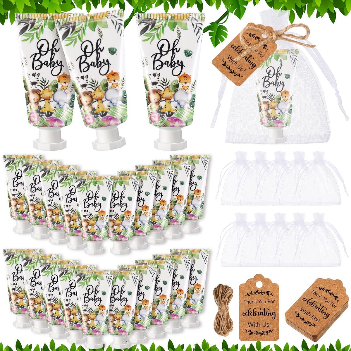 Dansib Baby Shower Hand Cream Favors, 144 Travel Size Lotion Gifts For Weddings & Christmas