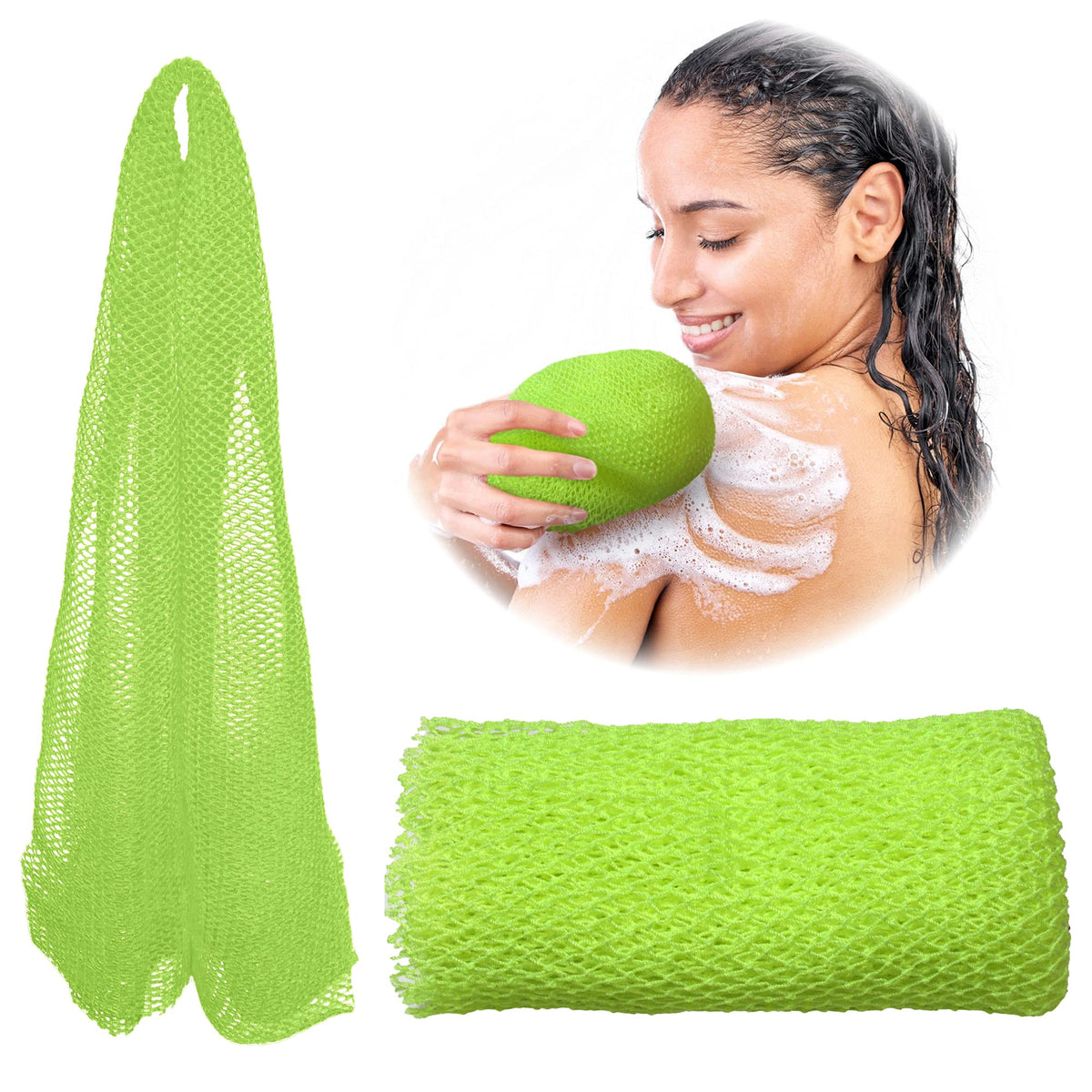 Adeton African Net Sponge - Exfoliating Body Scrubber, 17 Colors, Body Wash Accessories