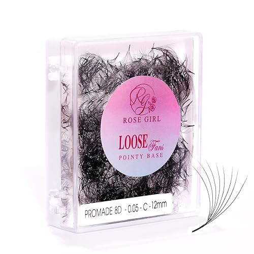 ROSE GIRL 8D False Eyelashes - Handmade Volume, C/D/DD Curl, 14mm, Korean PBT Silk