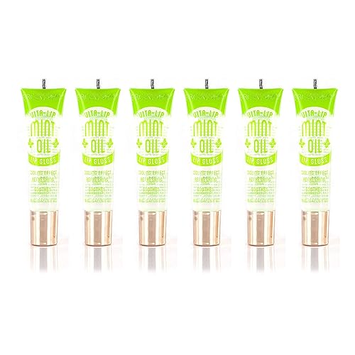 Ruby Kisses 6-Pack Clear Lip Gloss with Mint Oil, 0.47 Fl Oz Each, Moisturizing Shine