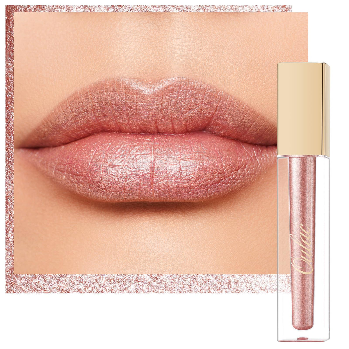 Oulac Nude Lip Gloss Md01 - Metallic Shine, Waterproof, Long Lasting, Vegan, 4.5Ml