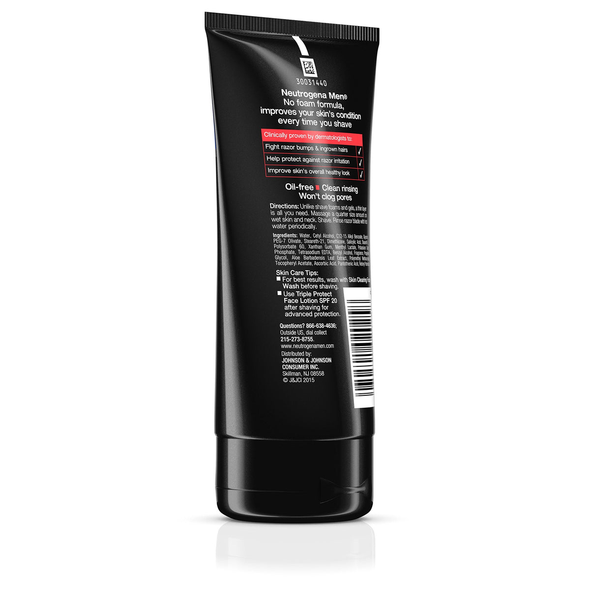 Neutrogena Men Skin Clearing Shave Cream, Oil-Free for Razor Bumps & Ingrown Hairs, 5.1 oz