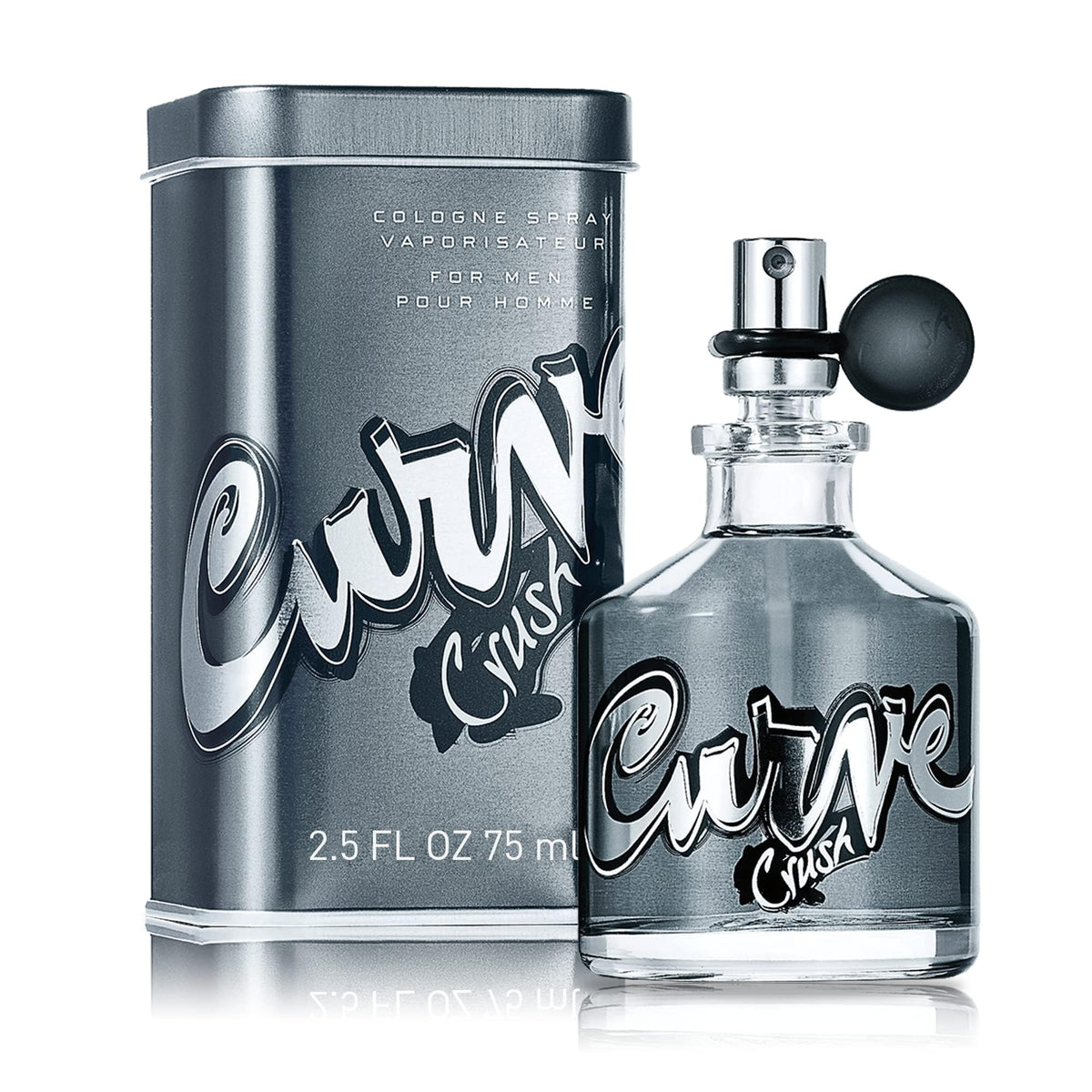 Curve Men's Cologne Spray - Casual Day or Night Scent, Curve Crush, 2.5 Fl Oz - Grey Fragrance for Confident Men