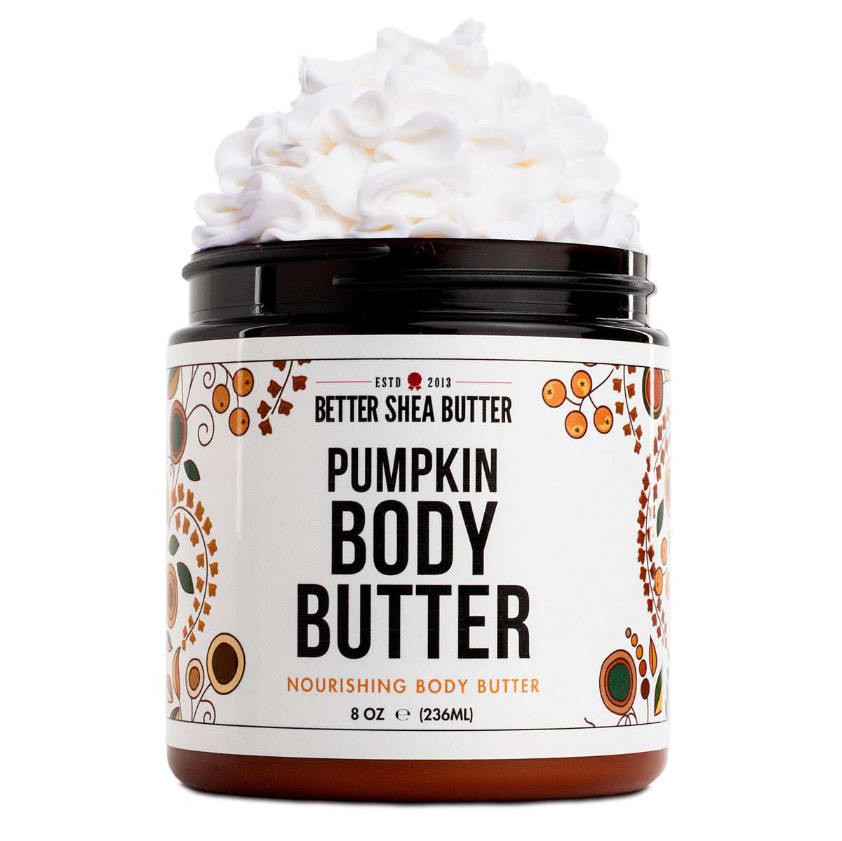 Better Shea Butter Pumpkin Body Butter - Organic Shea, Non-Greasy, 8Oz Pumpkin Spice Lotion