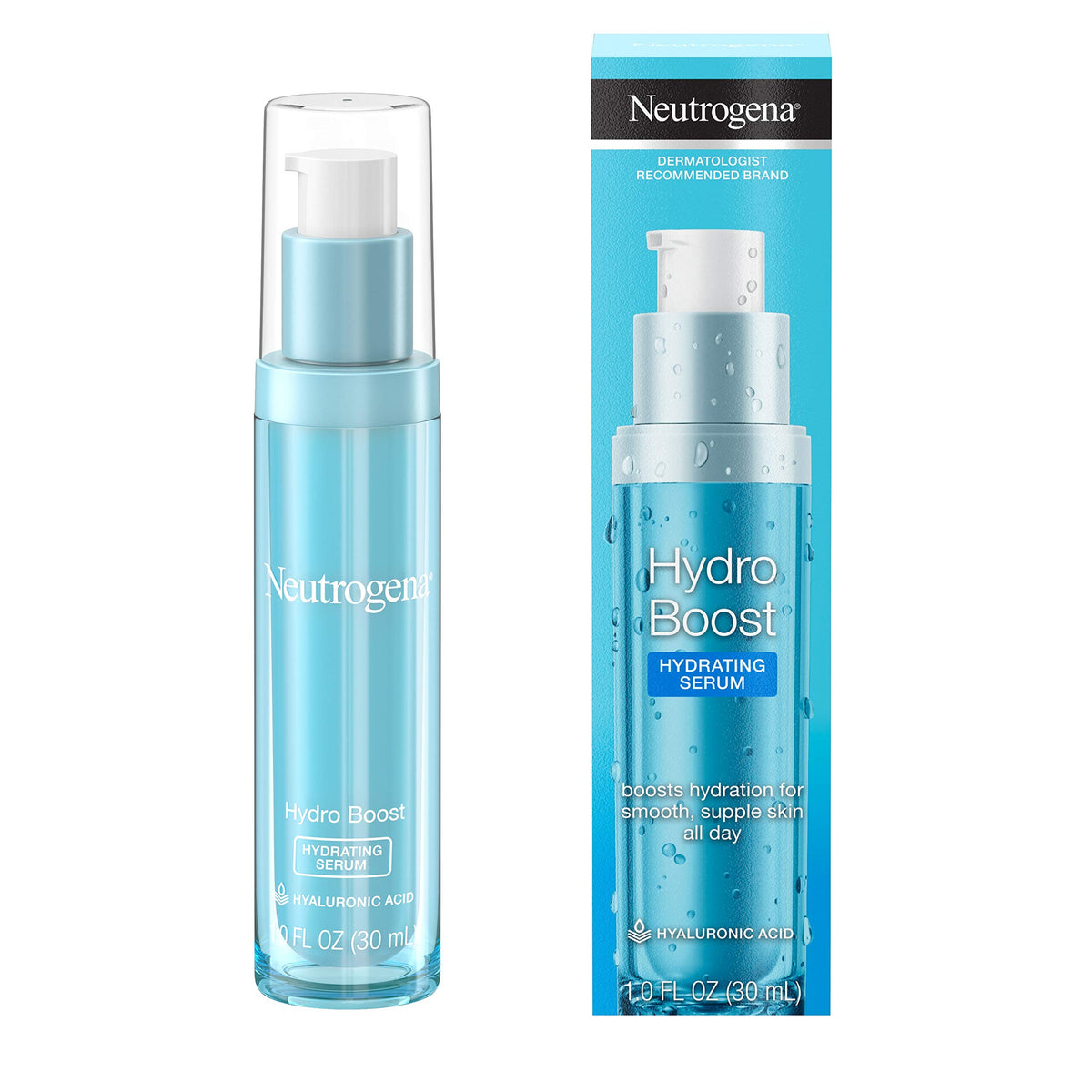 Neutrogena Hydro Boost Hyaluronic Acid Serum - Oil-Free, Hydrating Face Serum, 1 Fl. Oz