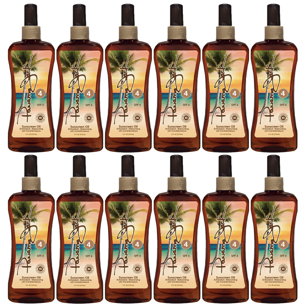 Panama Jack Spf 4 Sunscreen Tanning Oil, Paba & Paraben Free, 8 Fl Oz, Pack Of 12