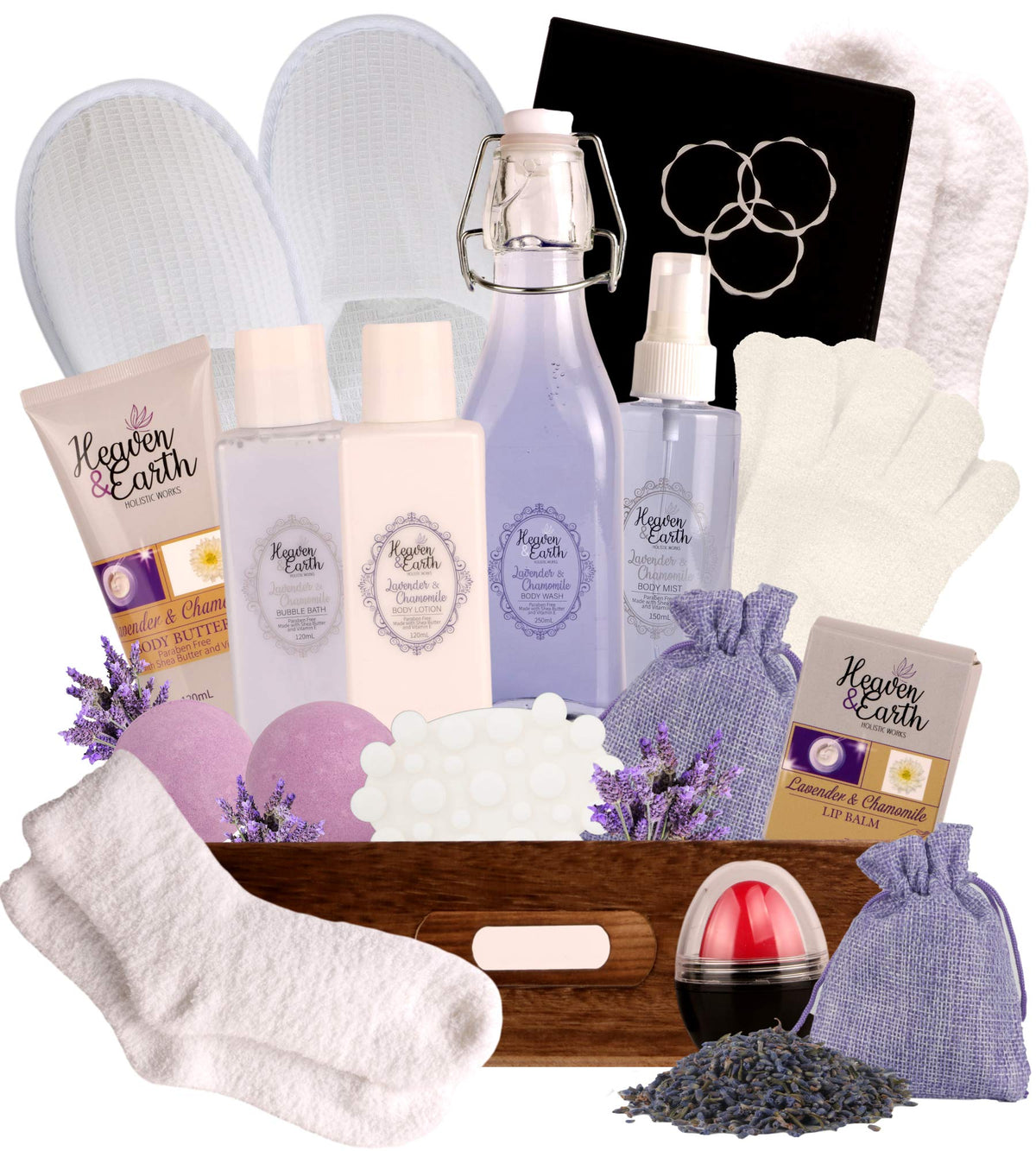 Rachelle Parker Lavender Spa Gift Basket - 17 Piece Relaxing Self Care Set For Women