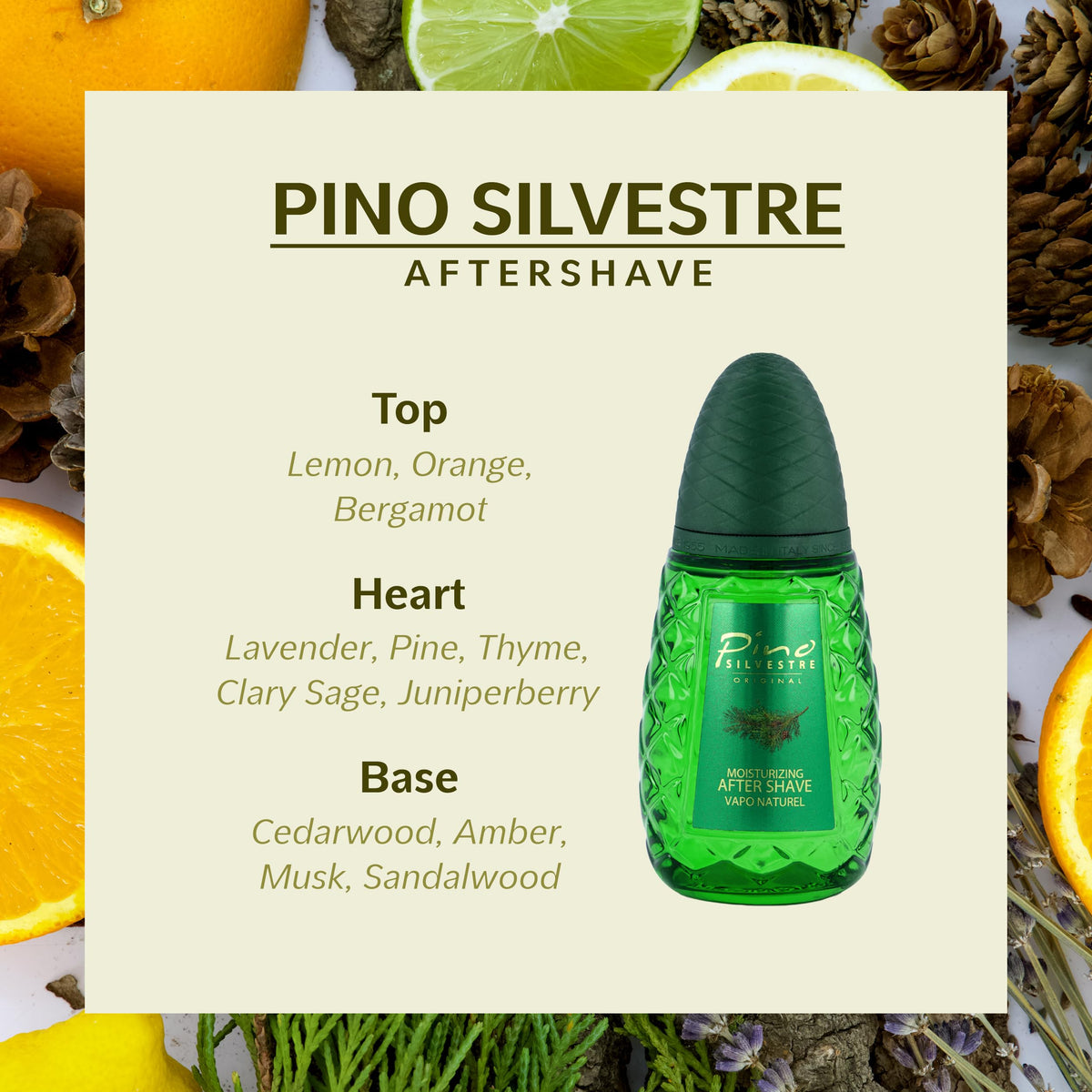 Pino Silvestre After Shave Moisturizer - Organic Cooling Serum, Tree Scented, 4.2 Oz Spray