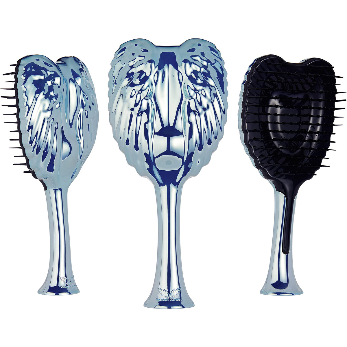 Tangle Angel Detangling Hair Brush - Anti-Static, Heat & Water Resistant, Blue Chrome