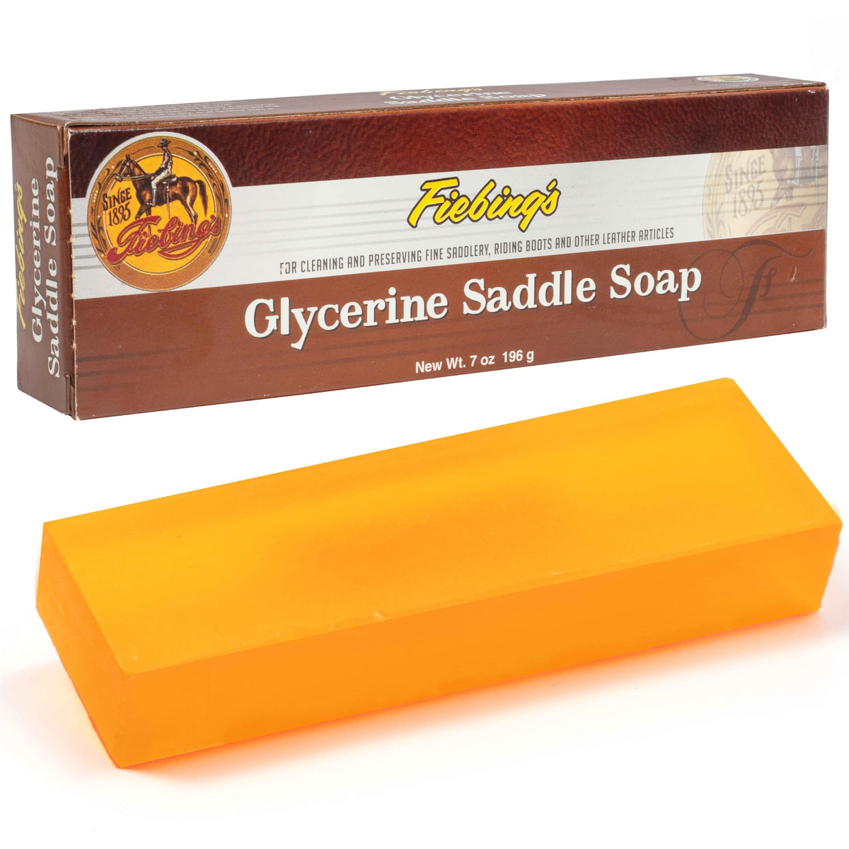 Fiebing'S Glycerin Saddle Soap Bar - Clean & Condition Leather, 7 Oz - Non-Drying, Brown