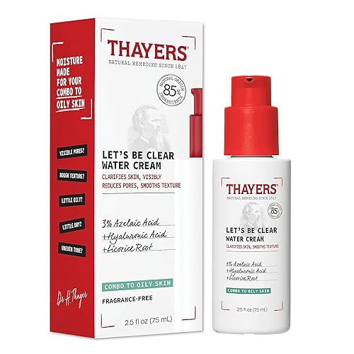 Thayers Let'S Be Clear Water Face Cream With Azelaic & Hyaluronic Acid For Oily Skin, 2.5 Oz