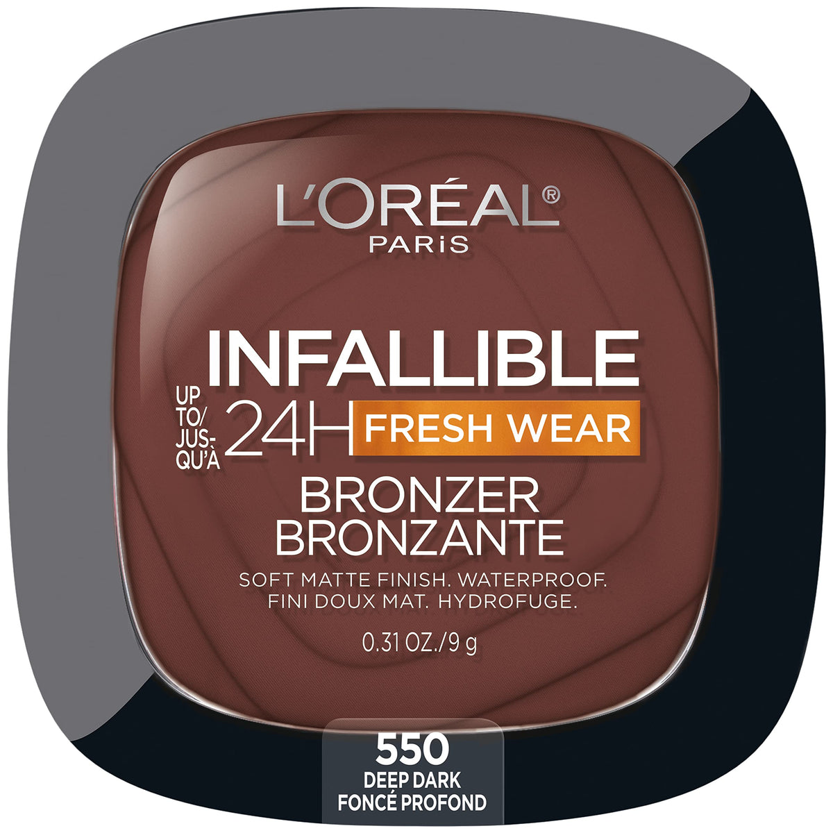 L'Oreal Paris Infallible 24H Bronzer, Deep Dark, Waterproof, Soft Matte, 0.31 Oz