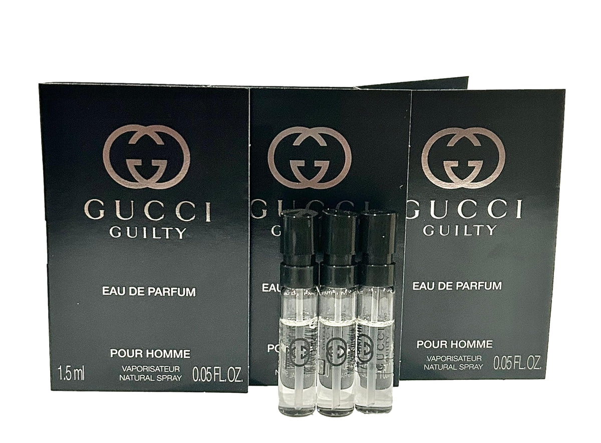 Gucci Guilty Men'S Sample Perfume Spray 1.5 Ml - Set Of 3, Elegant Fragrance For Him