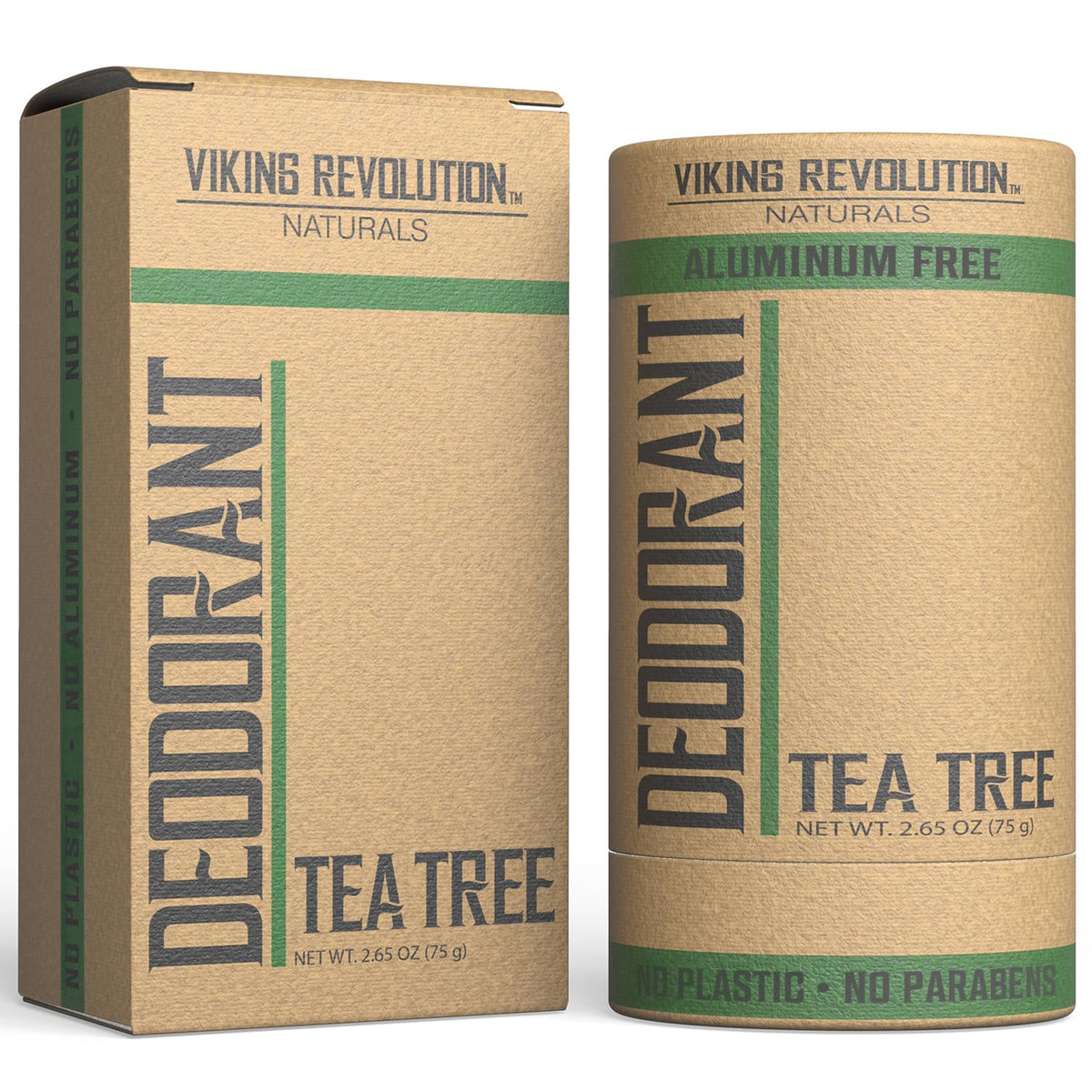 Viking Revolution Tea Tree Deodorant For Men - Aluminum Free, Stain-Free, Natural, 2.65Oz