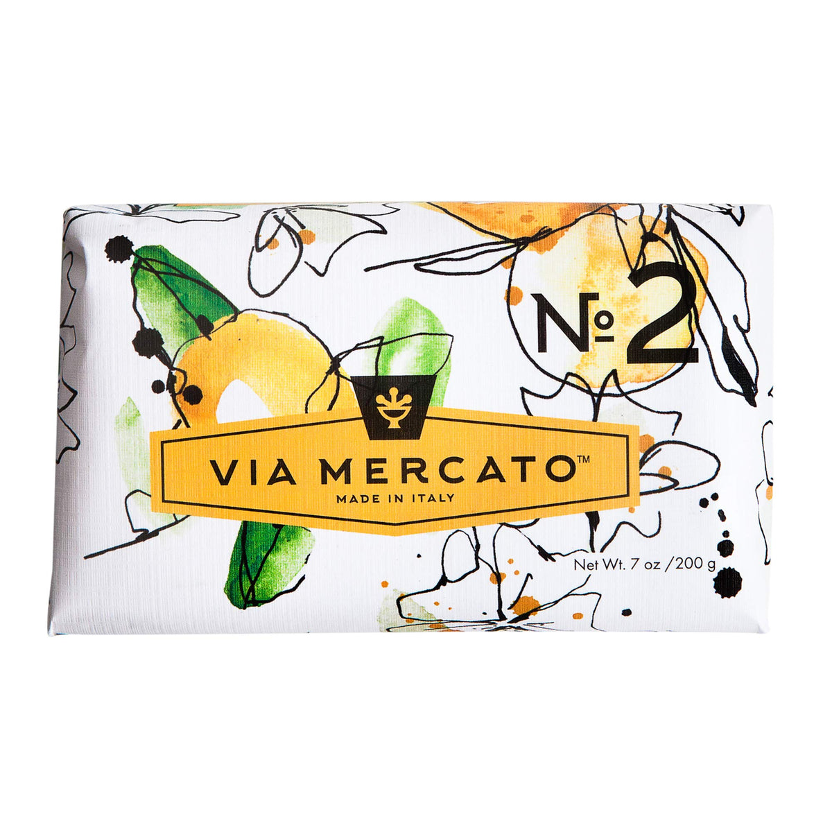 Via Mercato Green Tea & White Musk Italian Soap Bar, 200G - Luxurious Fragrance, 7Oz