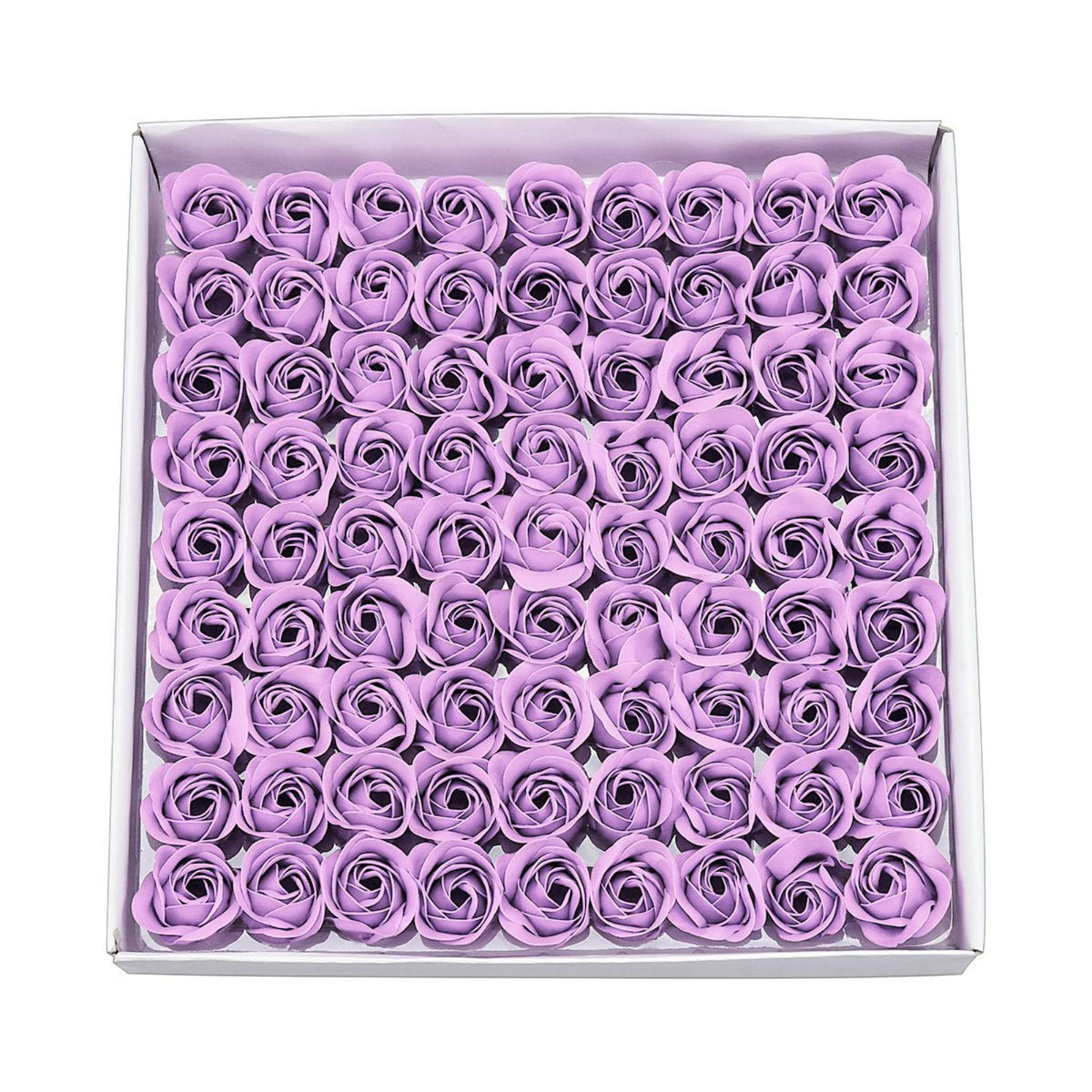 Housweety 81Pcs Floral Scented Rose Petals - Light Purple Soap Flower Bouquet